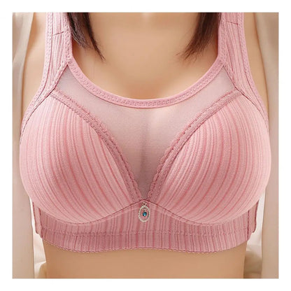 Sexy Women Bra with Chest Pad No Steel Ring Traceless Underwear Non-slip Wide Shoulder Strap Push-up Bra Anti-light Ladies Sport