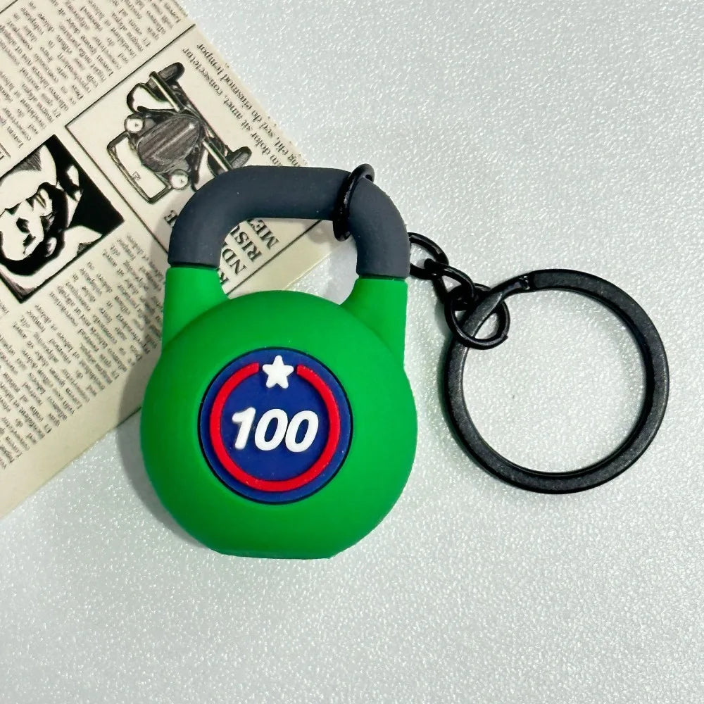 Simulation Dumbbells Keyring Kettlebells Water Cups Cool Creative Bag Charm Fitness Series Pendant Car Key Ornament