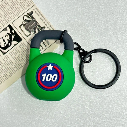 Simulation Dumbbells Keyring Kettlebells Water Cups Cool Creative Bag Charm Fitness Series Pendant Car Key Ornament