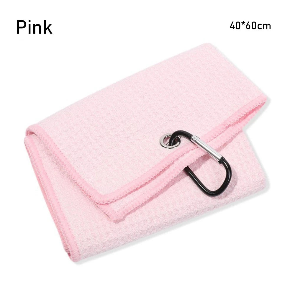 8 Colors Balls Hands Microfiber With Carabiner Hook Golf Towel Cleaning Towels Cleans Clubs