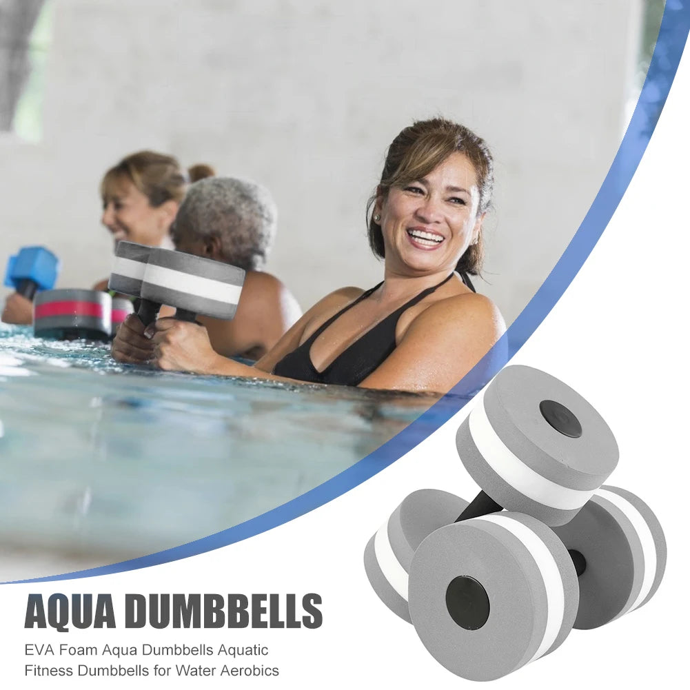 2pcs High Quality Dumbbells Fitness Equipments EVA Foam Aqua Dumbbells for Water Aerobics Swim Pool Float Aquatic Barbell