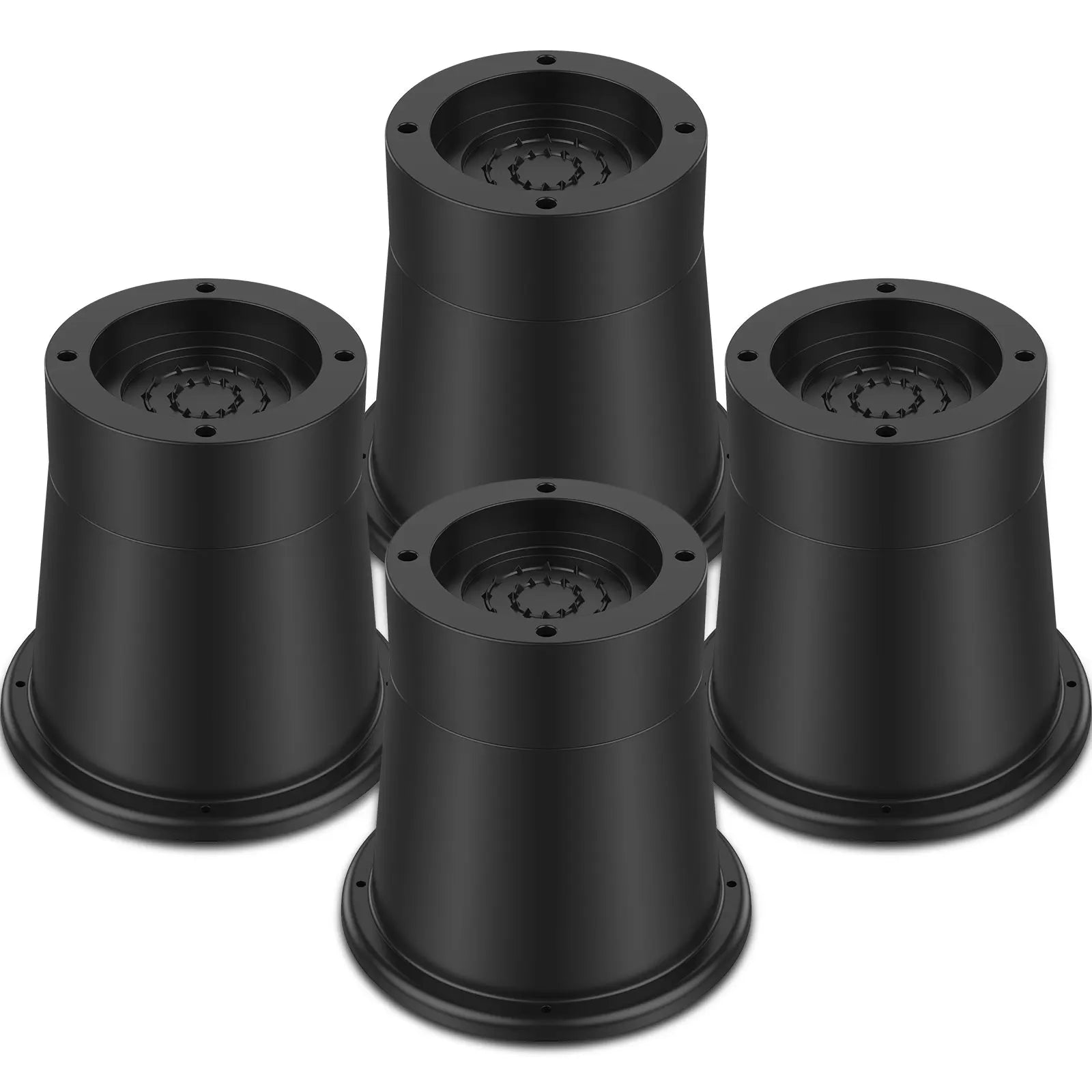 4/6Pcs Heavy Duty Rubber Sofa Cabinet Feet Leg Bed Risers Stand Round Furniture Risers Anti Slip Bed Frame Riser Raising Blocks
