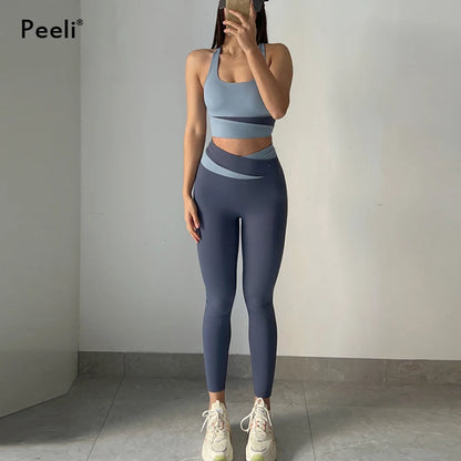 Yoga Set Women Clothing Sport Suit Sexy Sports Bra High Waist Sport Leggings Athletic 2 Piece Gym Set Workout Outfits Sportswear