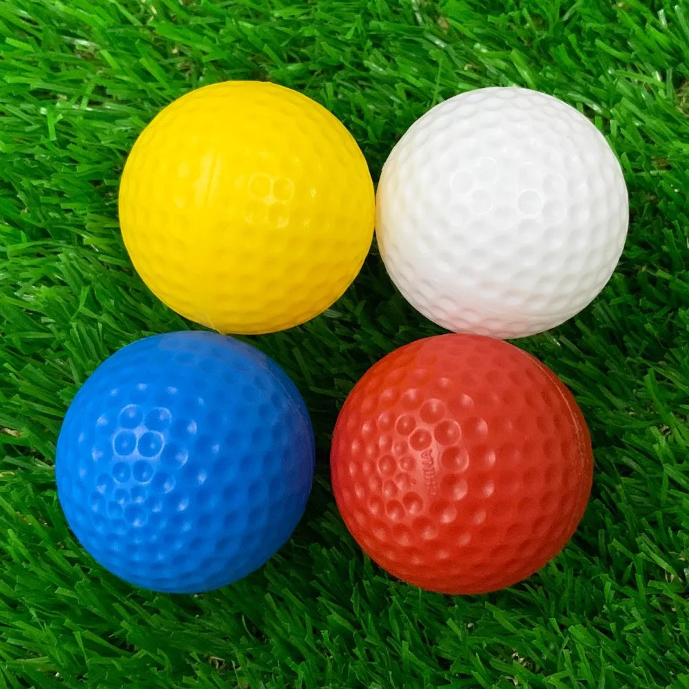 10PCS Golf Balls Elastic Indoor Outdoor Practice Training Golf Hollow Ball Non-hole Mixed Color Indoor Golf Ball Pet Toy Ball