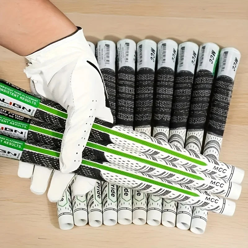 13pcs Golf Club Grips Set - Medium & Standard, Durable Rubber in Black, White, Blue, and Red with Textured Pattern for Enhanced