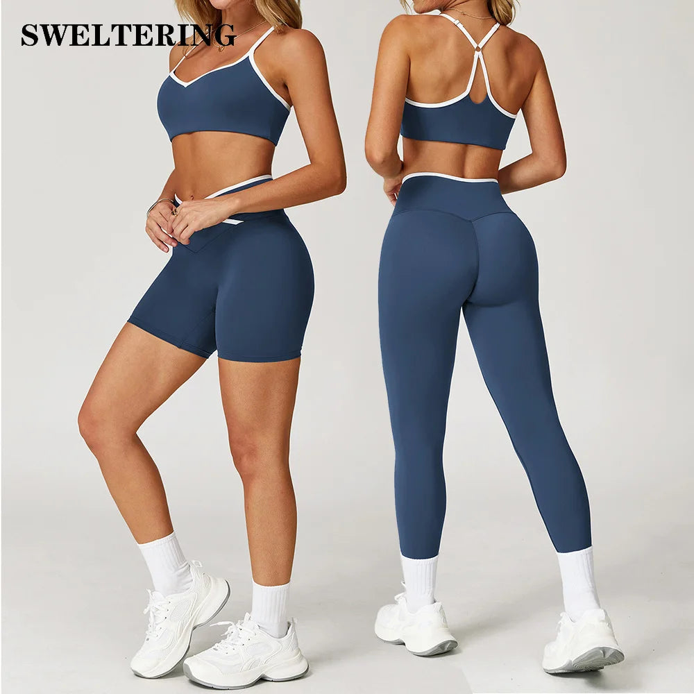 Yoga Set Workout Clothes 2 Pieces Women's Tracksuit Sportswear Gym Clothing High Waist Bell-bottoms Sexy Fitness Bta Sports Suit