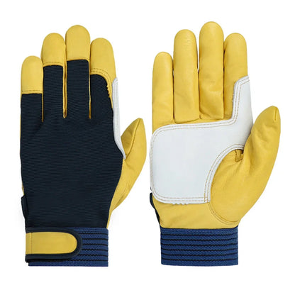 Sports Safety Protection Glove Leather Men's Driving Grinding Welding Gloves Light-Duty Mechanic Gloves Imitation Sheepskin