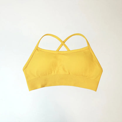 Backless Sports Bra High Support Fitness Underwear Back Cross Gym Crop Top Women Training Running Workout Seamless Bras