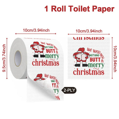 Christmas Toilet Roll Paper Happy 2026 New Year Christmas Supplies Xmas Tissue Roll Napkin Kitchen Tool Home Decoration New Year