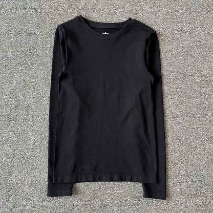 New autumn and winter yoga clothes nude solid color long sleeved women's quick drying running training Pilates sports slimming t