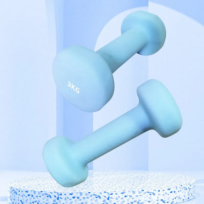 Yoga Flat Head Scrub Impregnated Plastic Dumbbells For Men And Women Home Exercise Sports Equipment Solid Cast Iron Dumbbells