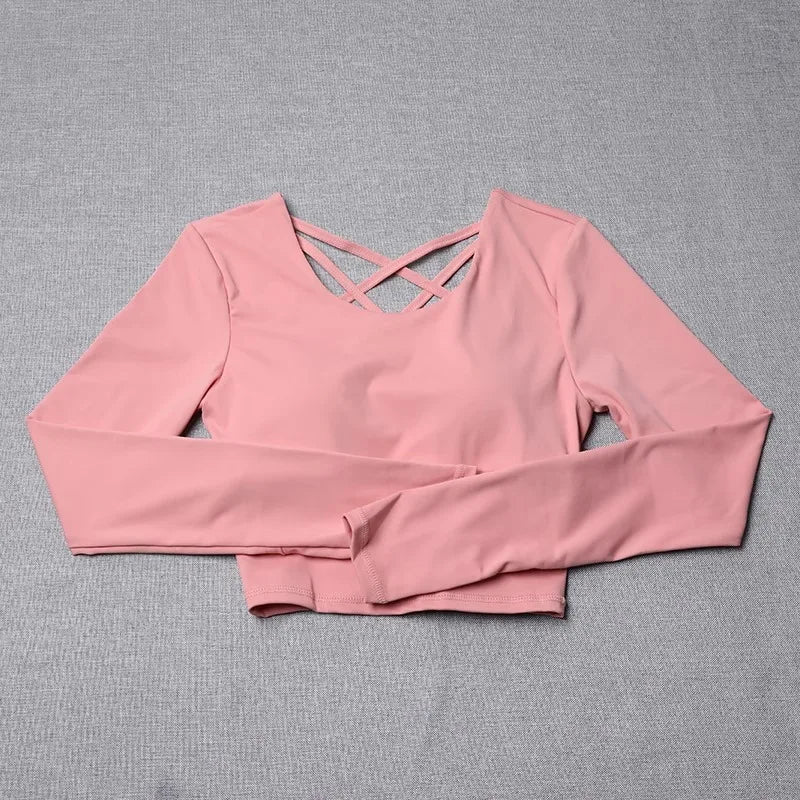 New Yoga Clothing for Women Sports Running Pilates Breathable Training Long Sleeve Top Fitness Clothing