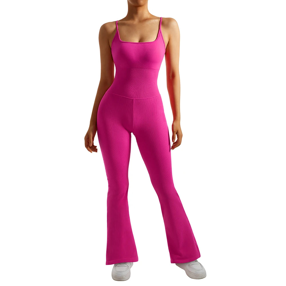 Jumpsuits Women Summer Sleeveless Yoga Clothing Solid Bodycon Rompers Backless Fashion Casual Streetwear Sporty Overall Women