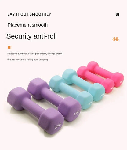 Yoga Flat Head Scrub Impregnated Plastic Dumbbells For Men And Women Home Exercise Sports Equipment Solid Cast Iron Dumbbells