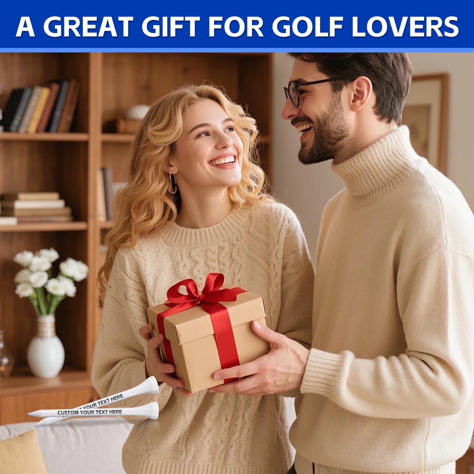 Personalized Custom Golf Tees - Choose Font and Color - Gift Set - Sets of 50,100 or 200 Tees ﻿