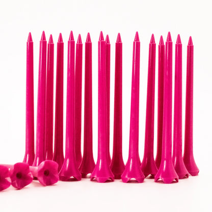 50 pieces of rose red professional durable plastic golf tees, golf tees, golf accessories, 3-1/4 inches