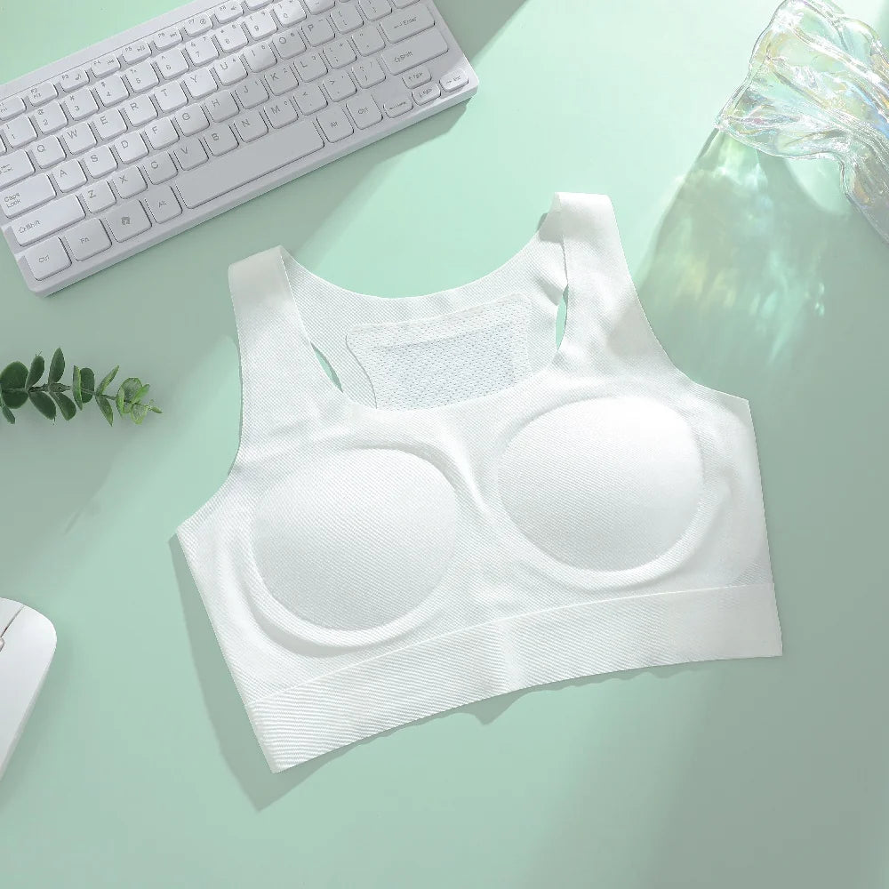 One-Piece Ultra Thin Breathable Bras for Women Ice Silk Seamless Sports Bras Female Wireless Padded Lift Pull Tank Tops Lingerie