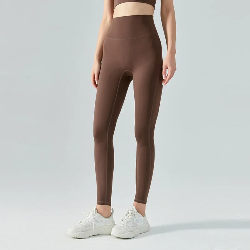 Women's high waisted yoga pants, seamless quick drying, tight running and fitness pants, hip lifting yoga clothes