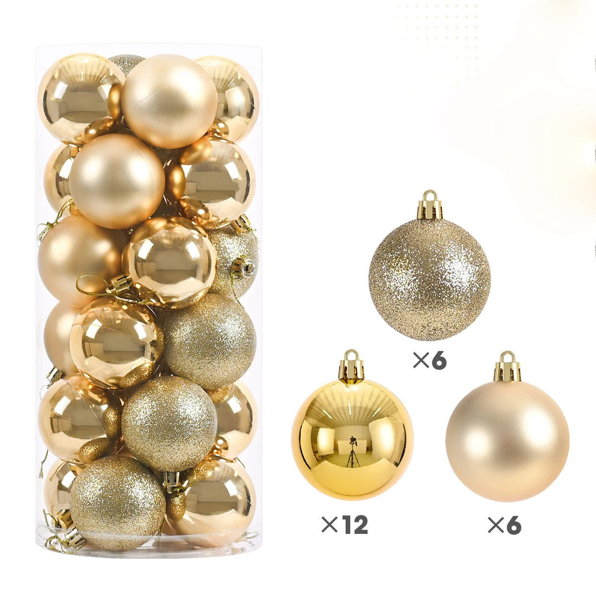 24/36Pcs Christmas Balls 4CM Ball Christmas Tree Pendant Ornaments for Home Party Decor 2025 New Year Navidad Gifts Accessories