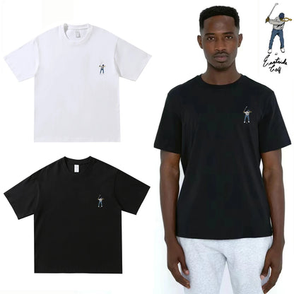 Summer New Golf T-shirt Unisex Golf Round Neck Top Breathable Loose Sports T-shirt Golf Wear for Men and Women