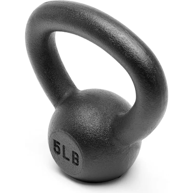 Powder Coated Solid Cast Iron Kettlebell Weights Set 5, 10 15, 20, 25, 30, 35, 40, 45 lbs All Combination