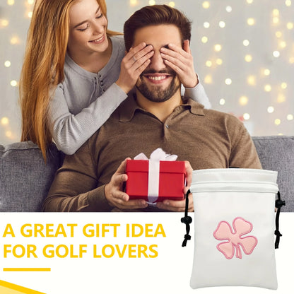 Golf valuable item bag, sealed with a drawstring. This portable packaging bag is perfect for holding golf balls and is an access