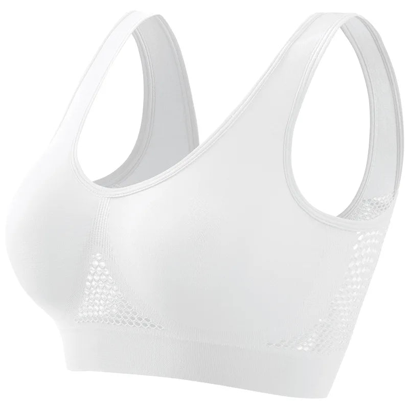Seamless Bras For Women Breathable Hollow Sports Bra Wireless Crop Top Sexy Lingerie Push Up Brassiere Comfort Tops S-5XL