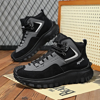 Men's Safety Shoes Waterproof Work Safety Sneakers High Top Boots Anti Puncture Work Shoes for Men Non-slip Platform Casual Shoe