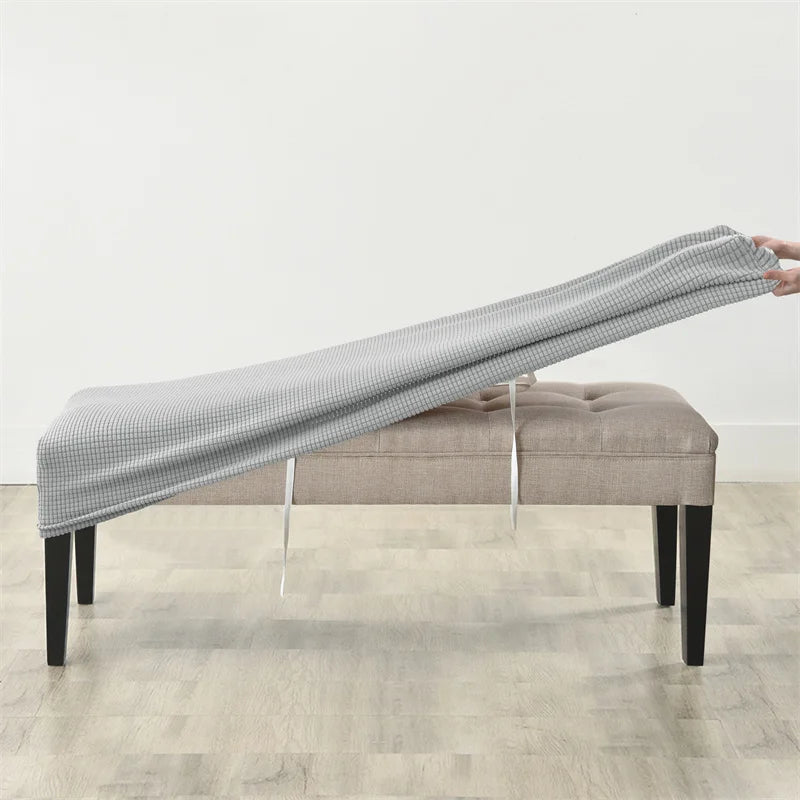1pc Elastic Ottoman Cover Rectangle All-inclusive Stool Covers Solid Piano Bench Seat Covers Anti-dirty Removable Home Decor