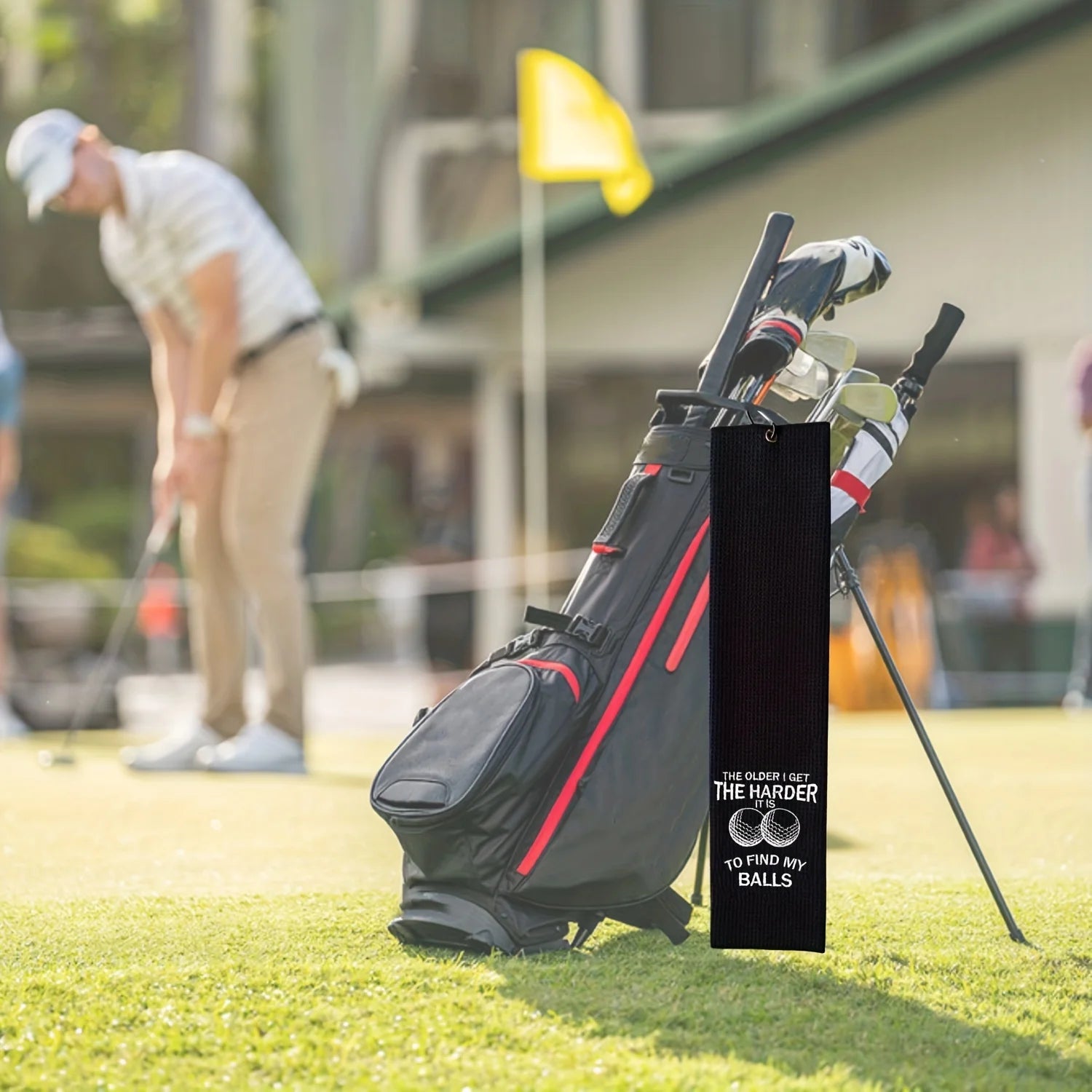 Funny Microfiber Premium Golf Towel, Embroidered Golf Towels for Golf Bags for Men&Women, Golf Accessories for Men Golfers