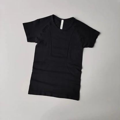 Women's yoga sports short sleeved T-shirt, 2025 new slim training and fitness clothing