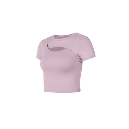 Yoga Clothing Tops Breathable Running Fitness Clothing T-Shirt Tight Athletic Short Sleeve Women