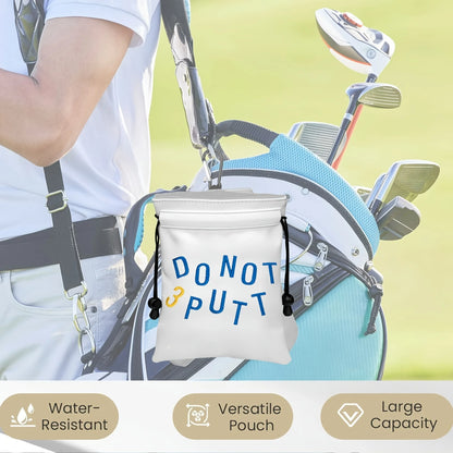 Golf Valuables Bag Made of, Featuring a Drawstring Closure. This Portable Pouch Is Perfect for Golf Balls. Ideal for Golfers, It