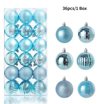 24/36Pcs Christmas Balls 4CM Ball Christmas Tree Pendant Ornaments for Home Party Decor 2025 New Year Navidad Gifts Accessories