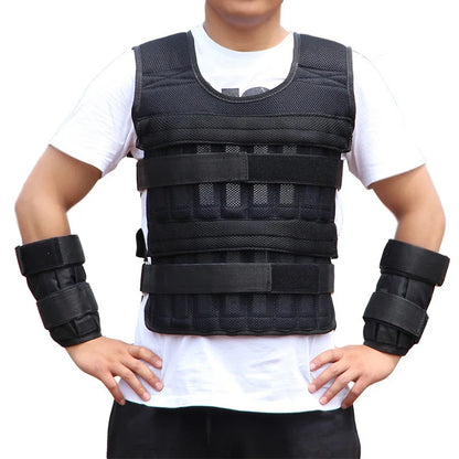 20kg Weighted Vest Adjustable Loading Weight Jacket Exercise Weightloading Gym Equipment Boxing Training Waistcoat Fitness Vest