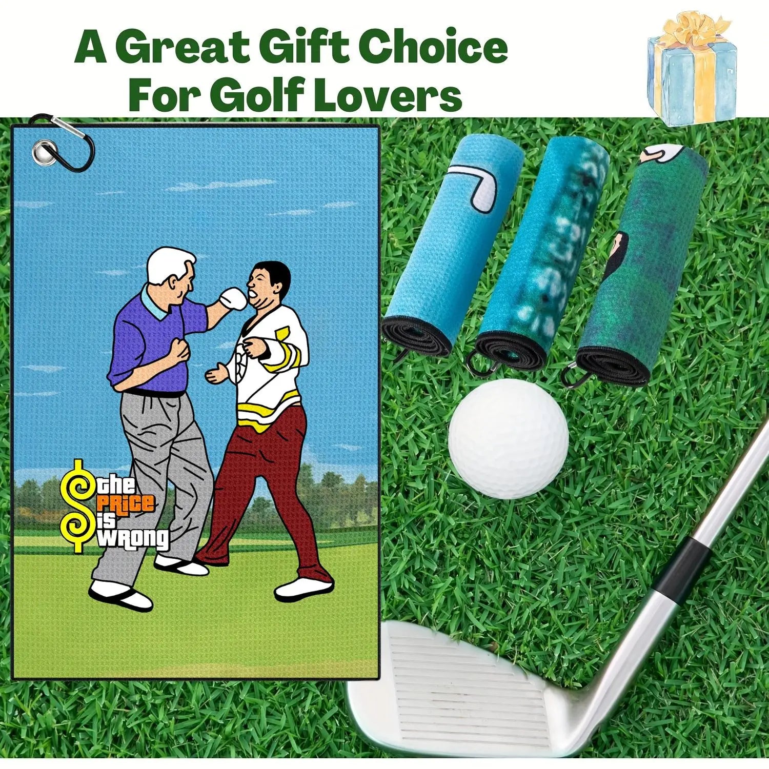 Funny Microfiber Premium Golf Towel,Printed Golf Towels for Golf Bags for Men&Women, Great Golf Accessories for Men Golfers