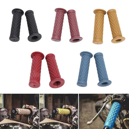 7/8" 22mm 24mm Retro Motorcycle Hand Grips Universal Non-slip Rubber Handlebar Grips for Moto Scooter Motocross Motorbike Grips