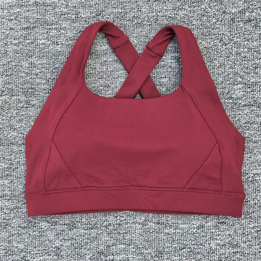 Women Cross Strap Sports Bra Top Women Push Up Sport Bra Yoga Gym Crop Top Brassiere Fitness Top Sport Bra Breathable Bras