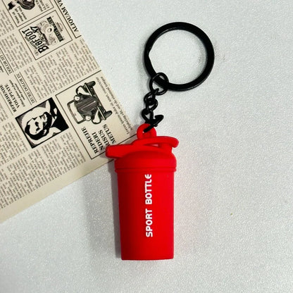 Simulation Dumbbells Keyring Kettlebells Water Cups Cool Creative Bag Charm Fitness Series Pendant Car Key Ornament
