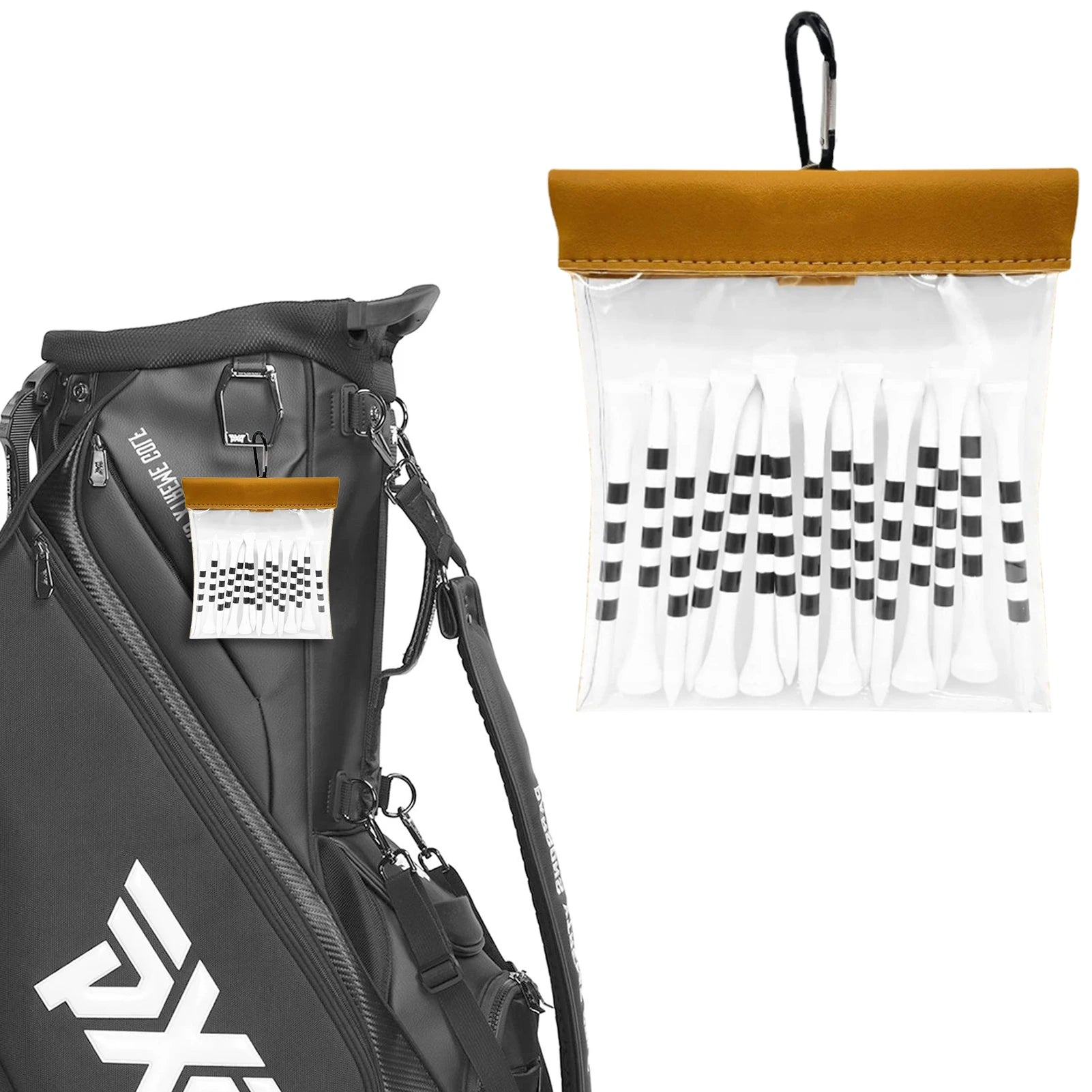 Golf Tees Pouch Golf Ball Bag With Clip Transparant Golf Nails Tote Bag Outdoor Sports Golf Accessories Jewelry Phone Wallet Bag