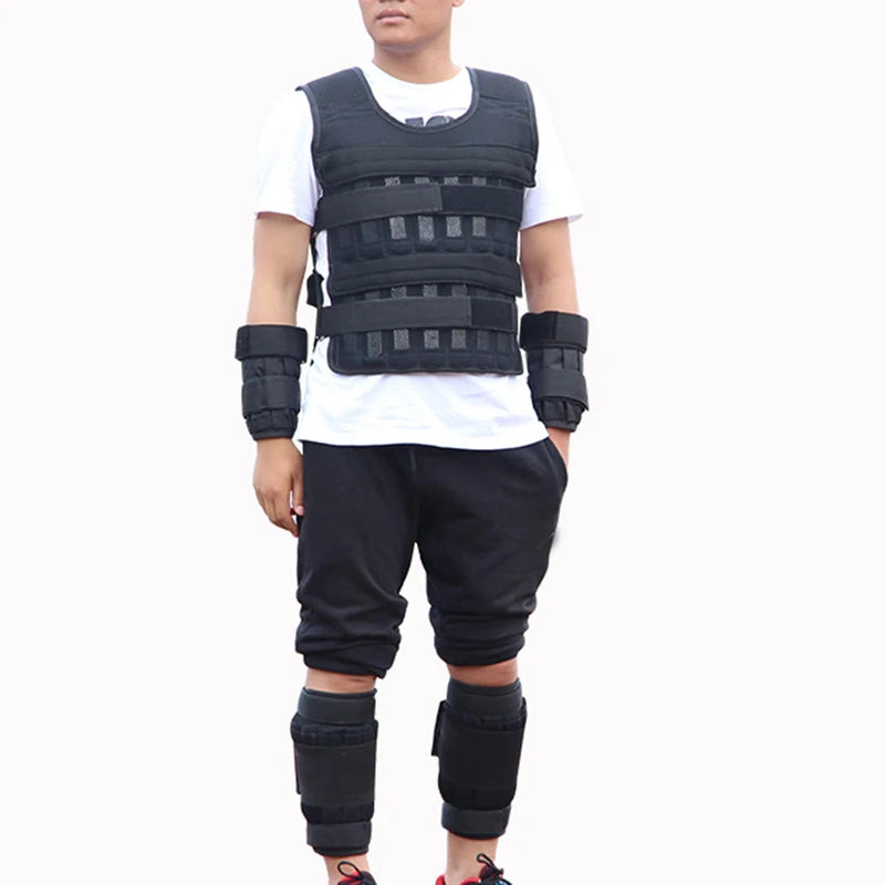 20kg Weighted Vest Adjustable Loading Weight Jacket Exercise Weightloading Gym Equipment Boxing Training Waistcoat Fitness Vest