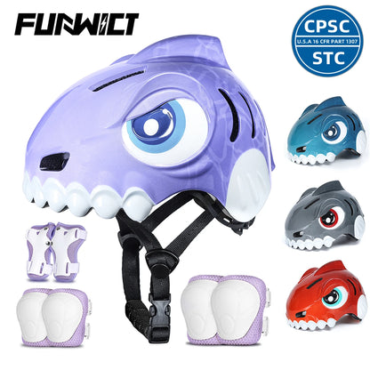 FUNWICT Children Bicycle Helmet Guard Knee Elbow Gear Sports Safety Cap for Balance Bike Skateboard lightweight