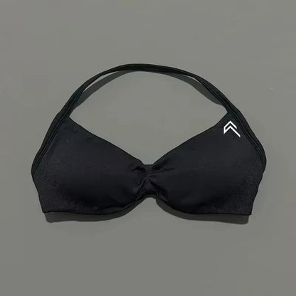 Oner Active Sport Yoga Bra Strappy Backless Yoga Gym Bra Removable Cups Women Workout Fitness Clothing Gym Top Halter Sport Bras