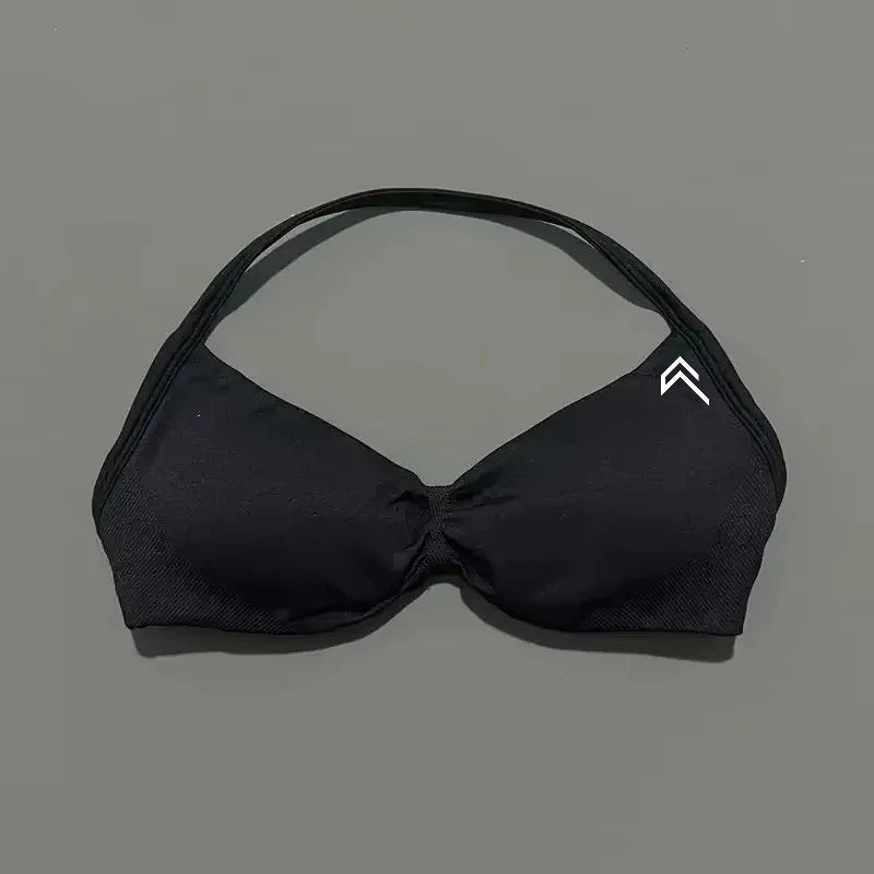 Oner Active Sport Yoga Bra Strappy Backless Yoga Gym Bra Removable Cups Women Workout Fitness Clothing Gym Top Halter Sport Bras