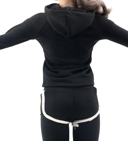 FA007 1/6 Female Figure Accessory Yoga Clothing Fitness Wear Hoodie Sweatshirt Sweatpants Suit Clothes Set for 12'' Body Collect