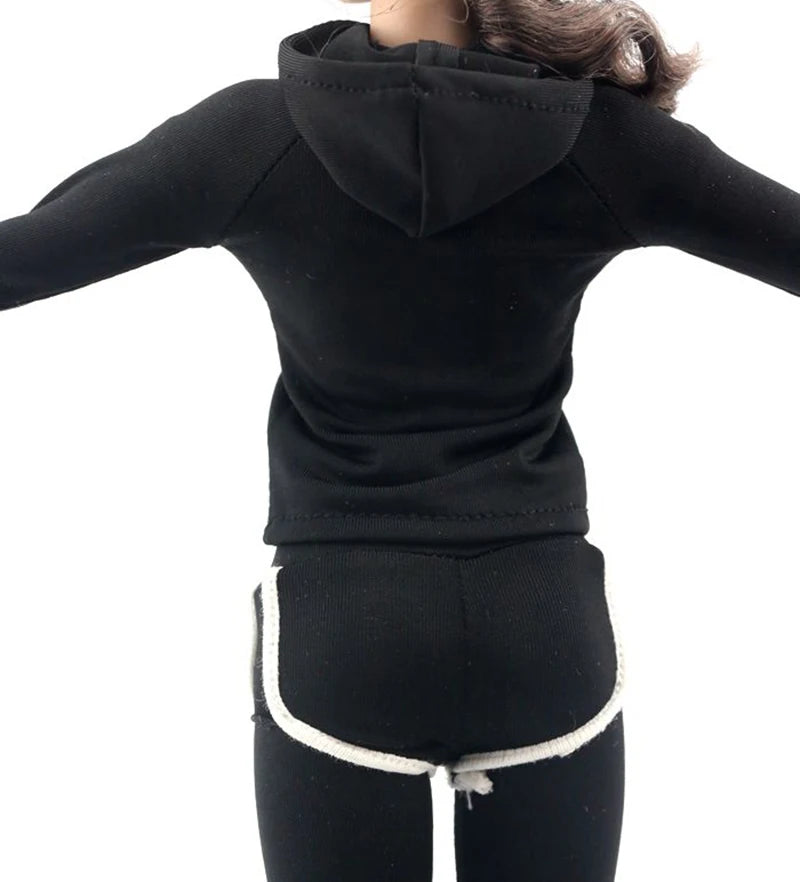 FA007 1/6 Female Figure Accessory Yoga Clothing Fitness Wear Hoodie Sweatshirt Sweatpants Suit Clothes Set for 12'' Body Collect