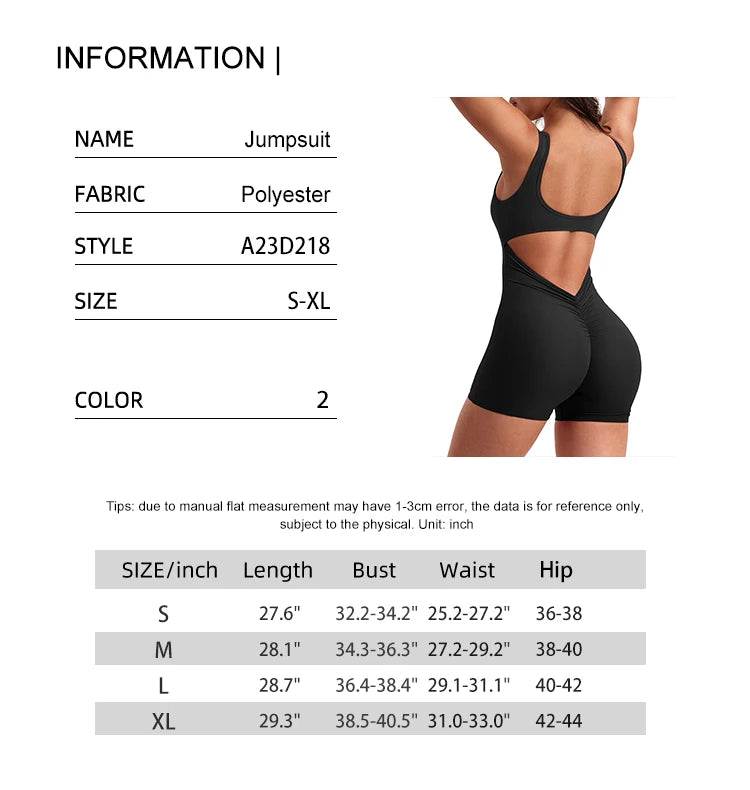 Women's Slim Fit One-Piece Shorts Spring/Summer 2025 Hip Lifting Backless Yoga Sports Clothing Sexy Design