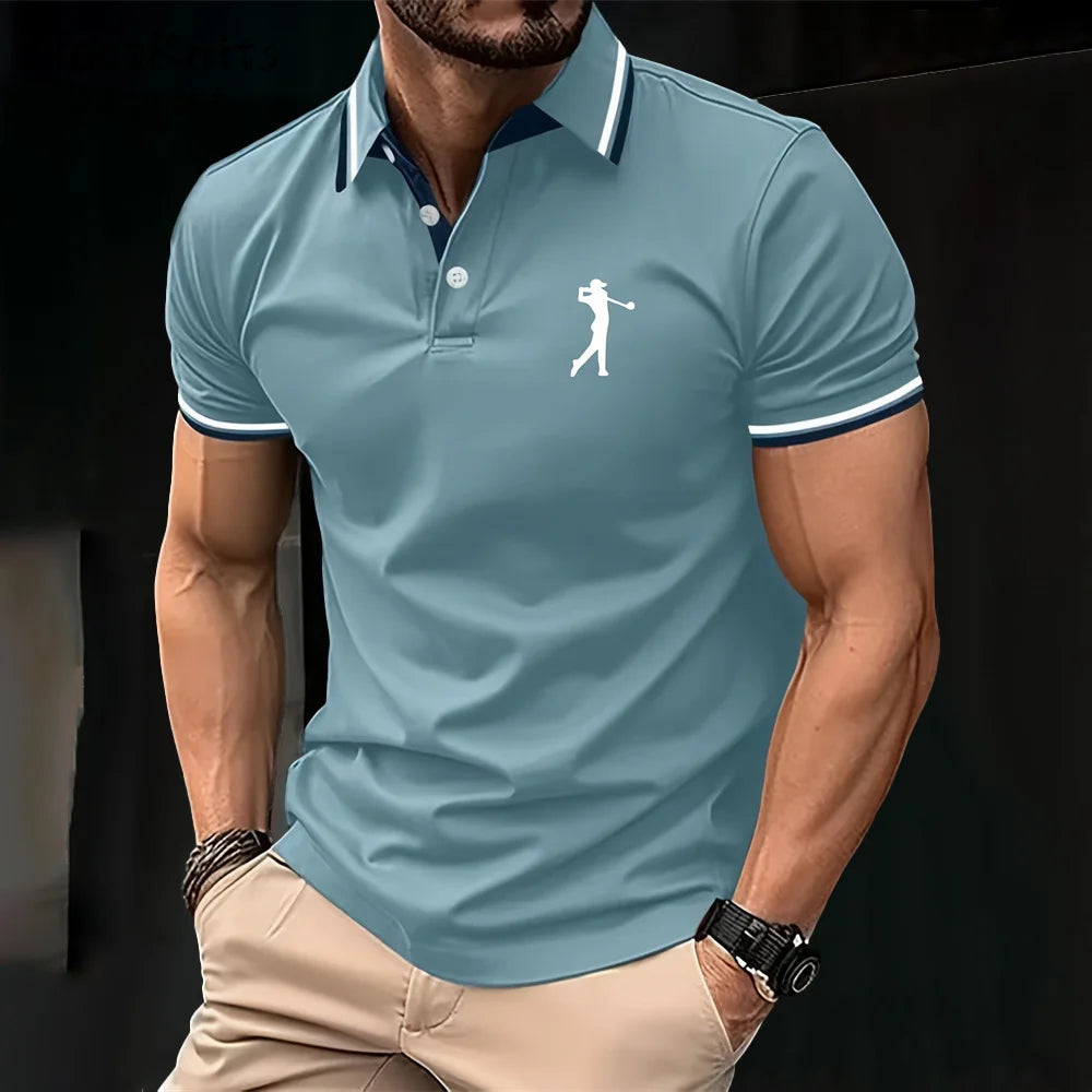 Golf Clothing Fashion Short Sleeve Tee Polo Shirts for Men Summer T Shirt Man New in Tops & Tees Trendy Lapel Polo Business Tops