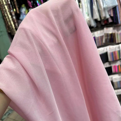 High-elastic Ultrafine Power mesh Net fabric Nude Flesh color 4 Way Stretch Spandex Mesh Underwear Stocking Yoga clothing fabric