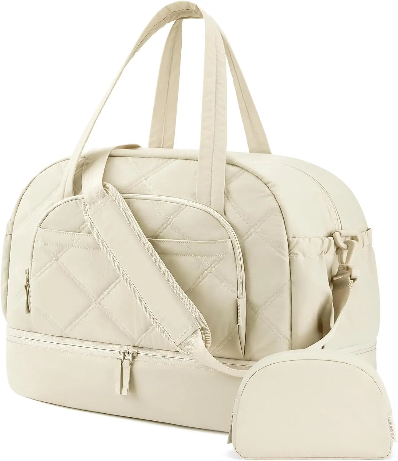 BAGSMART Boston Bag for Women Large Capacity Golf Travel Bag Puffer Duffle with Shoe Compartment Carry On Gym Sports Bag